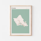 oahu, hawaii map poster - image 1