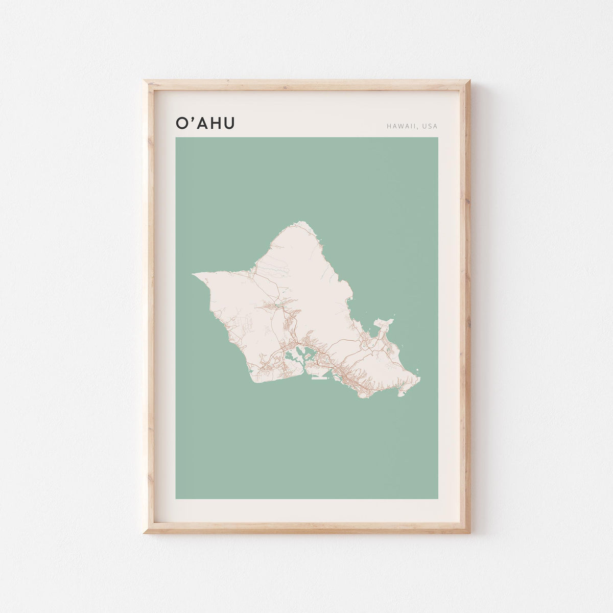 oahu, hawaii map poster - image 1