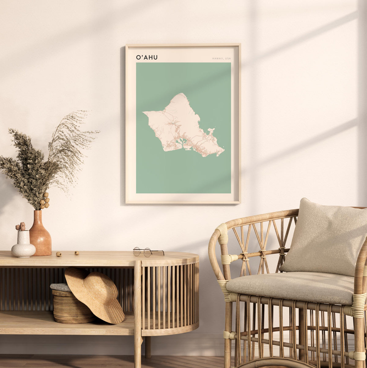 oahu, hawaii map poster - image 3