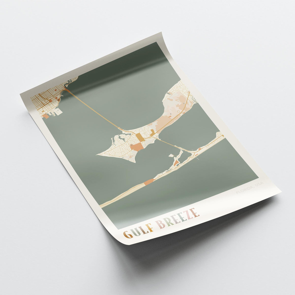 gulf breeze, florida map poster - image 4