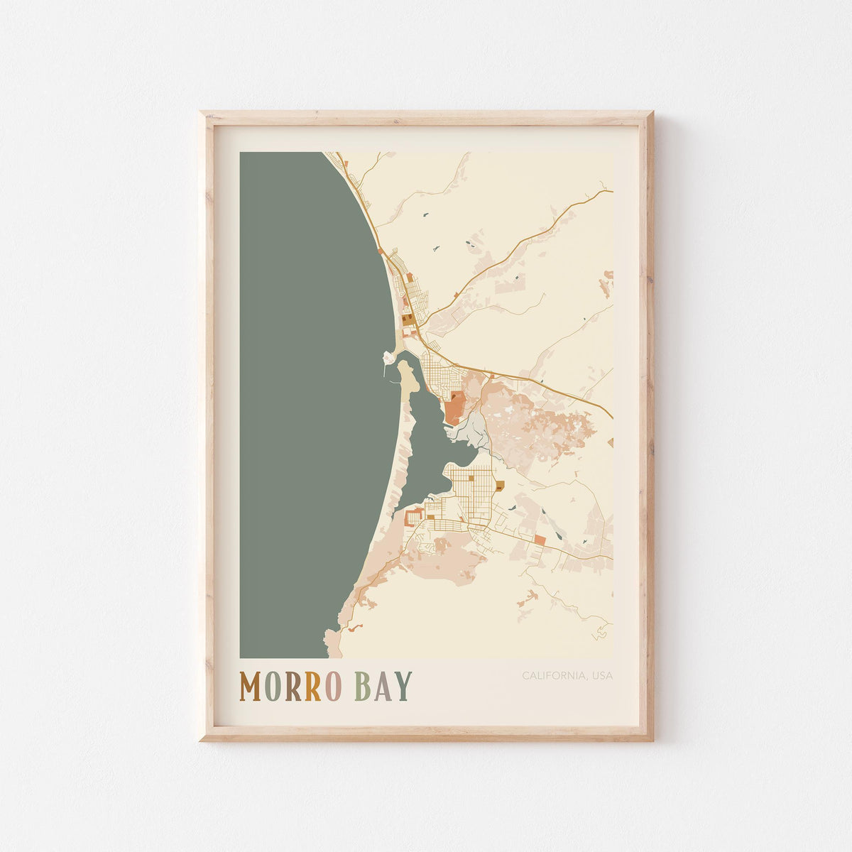 morro bay, california map poster - image 1