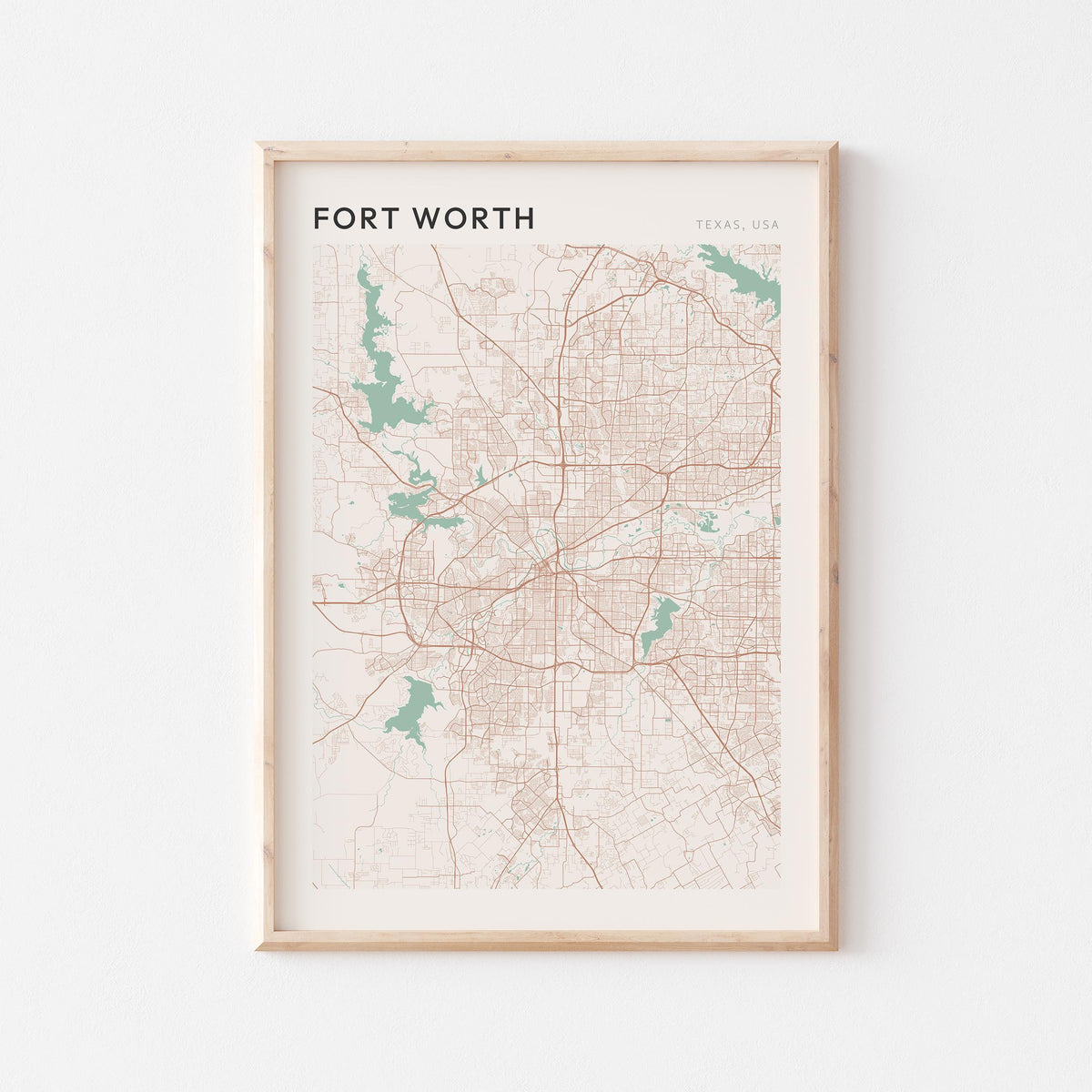 fort worth, texas map poster - image 1