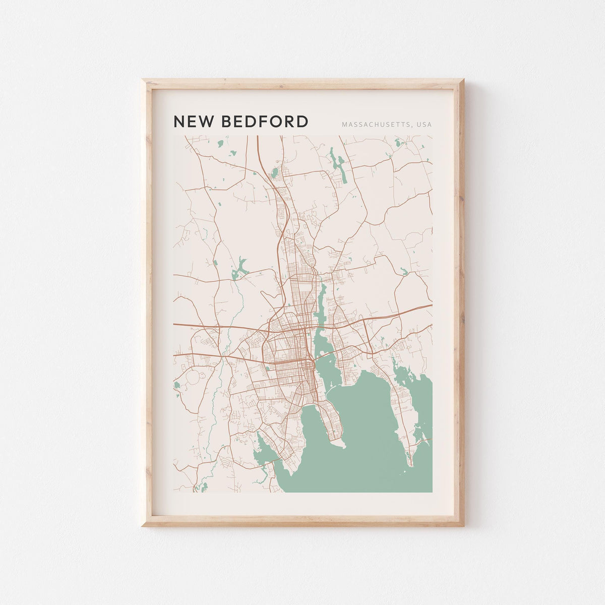new bedford, massachusetts map poster - image 1
