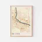 tri-cities, washington map poster - image 1