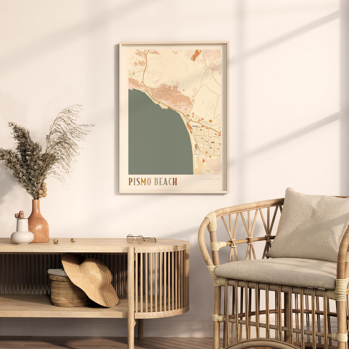 pismo beach, california map poster - image 3