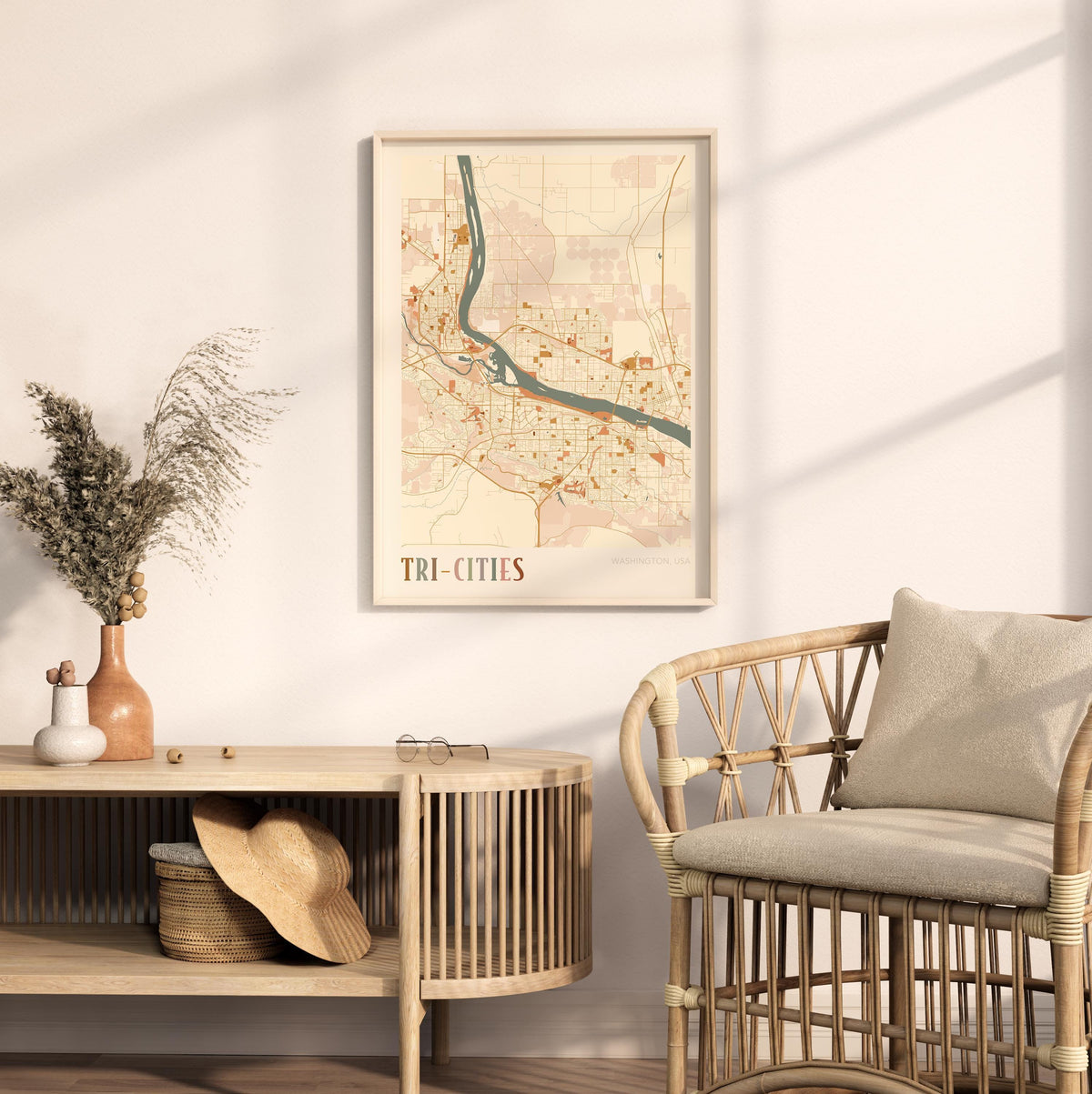 tri-cities, washington map poster - image 3