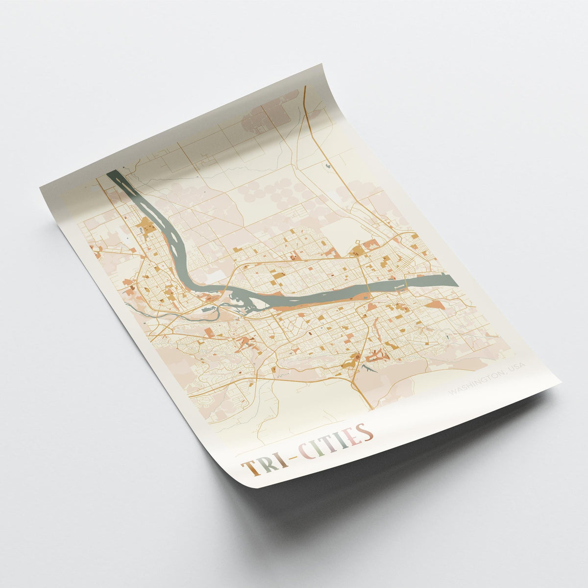 tri-cities, washington map poster - image 4