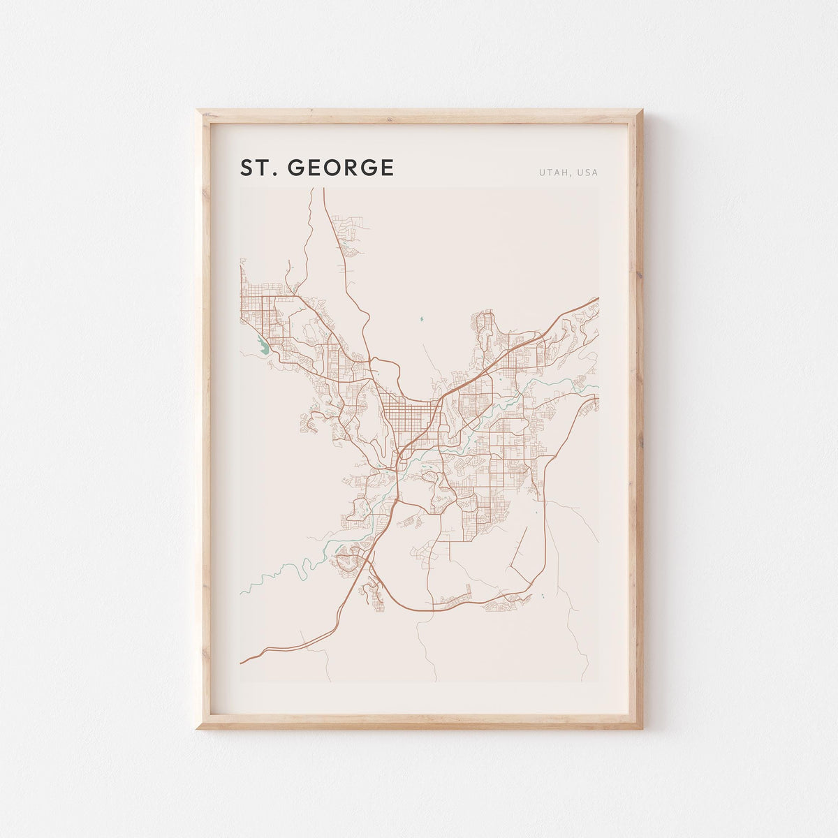 st. george, utah map poster - image 1