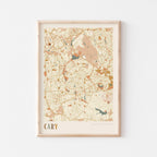 cary, north carolina map poster - image 1