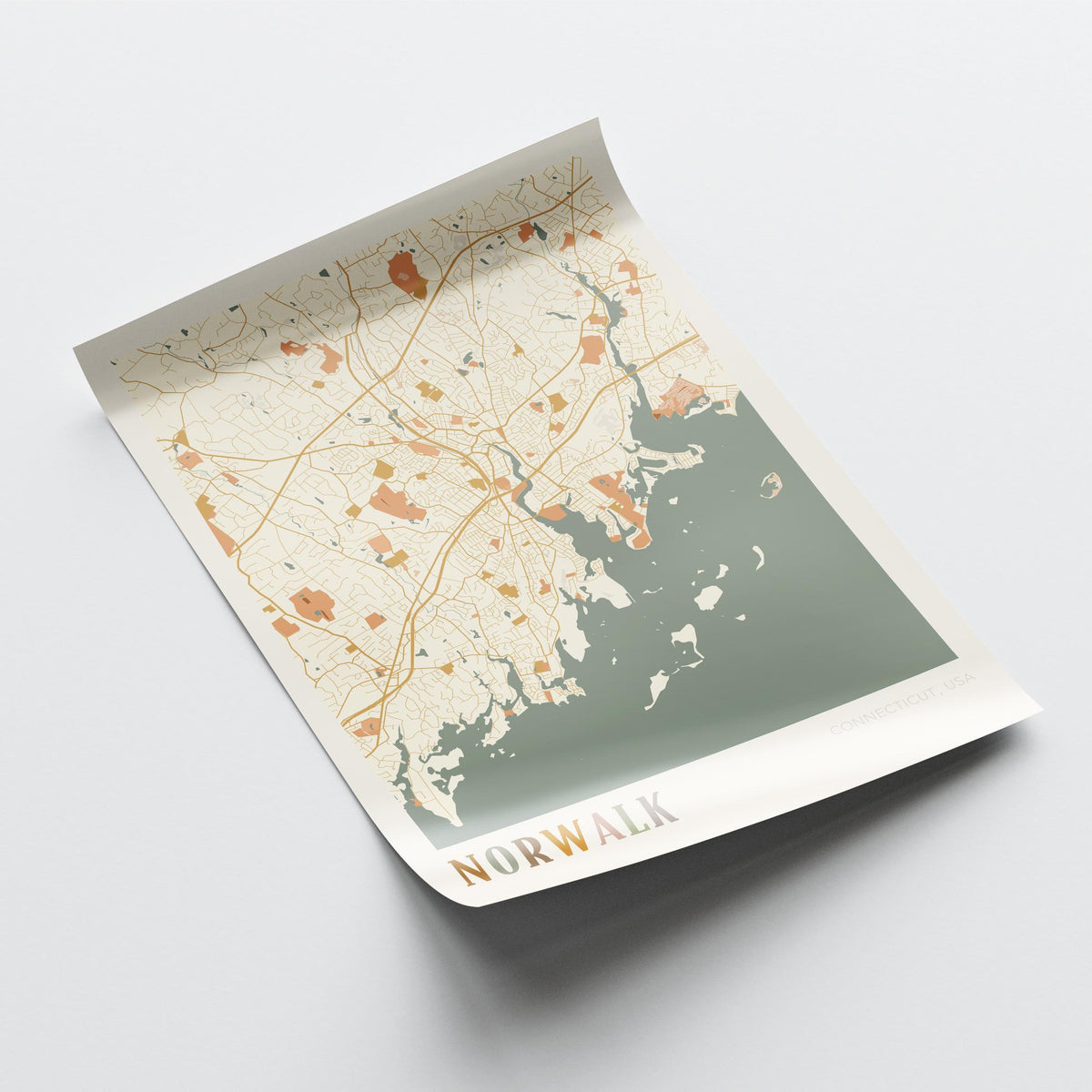 norwalk, connecticut map poster - image 4
