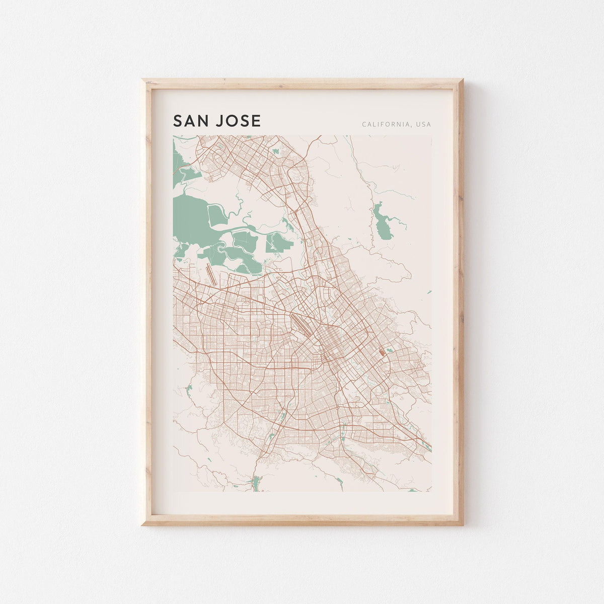 san jose, california map poster - image 1