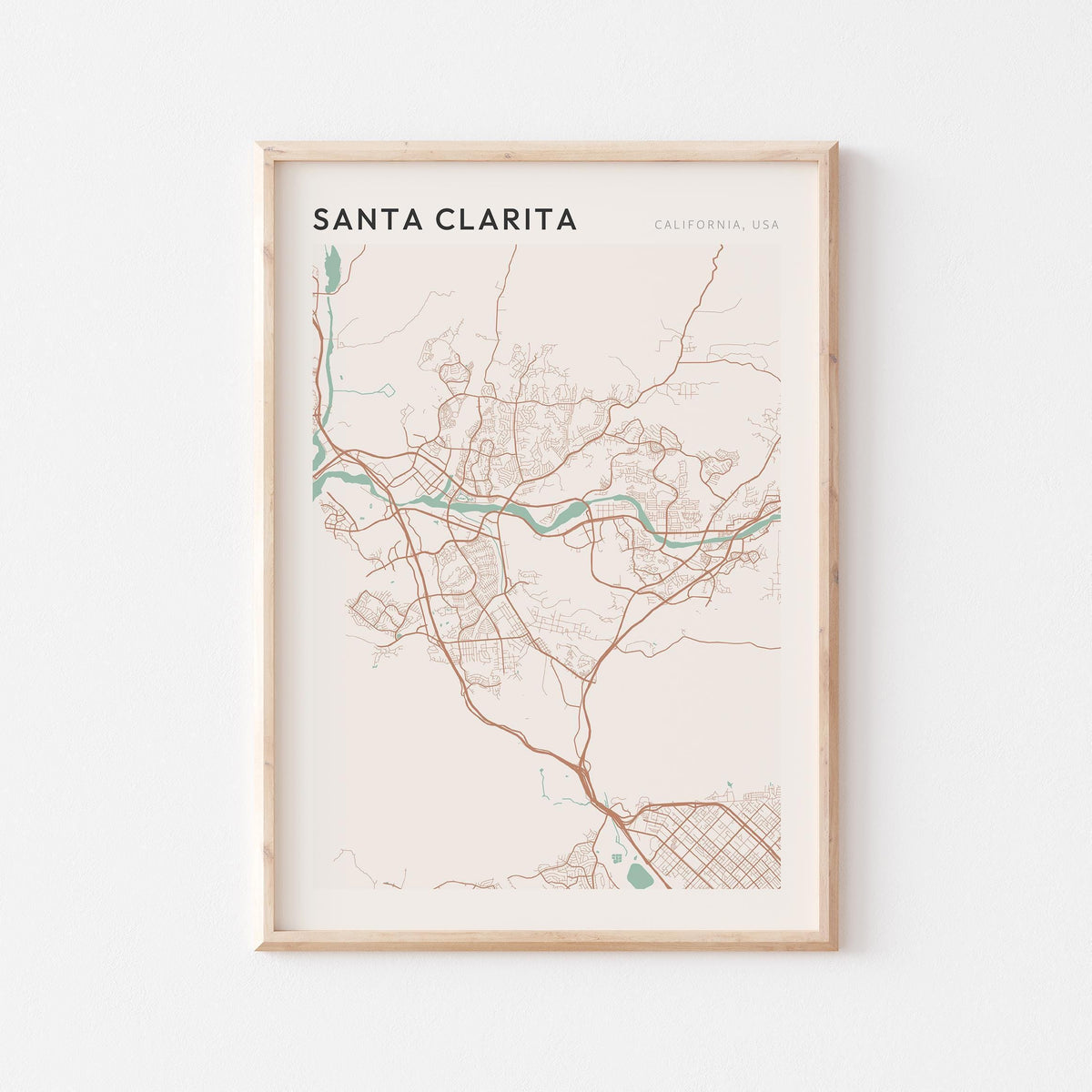 santa clarita, california map poster - image 1