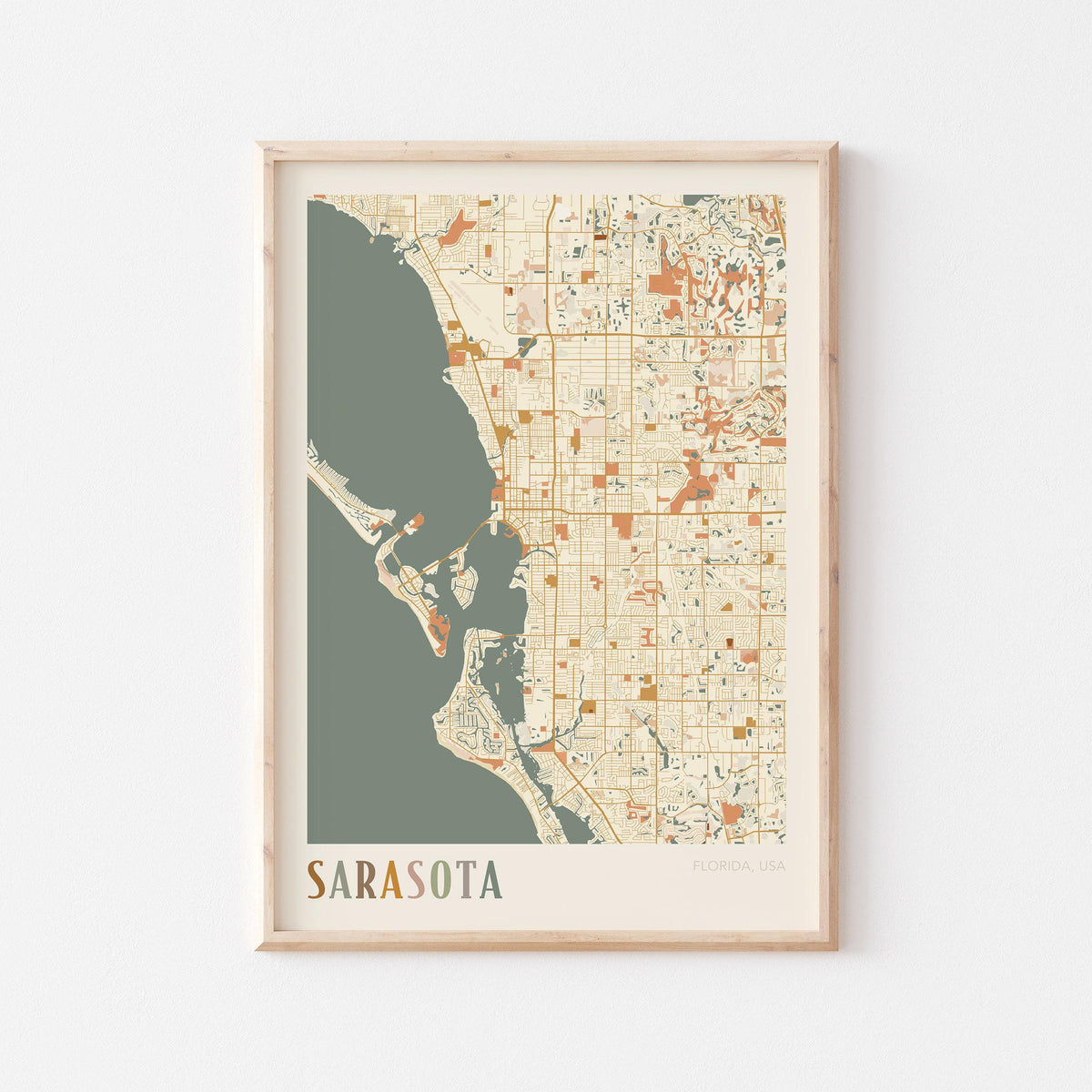 sarasota, florida map poster - image 1