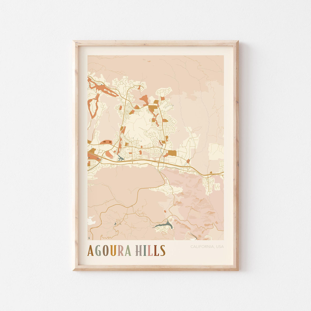agoura hills, california map poster - image 1