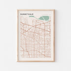 sunnyvale, california map poster - image 1