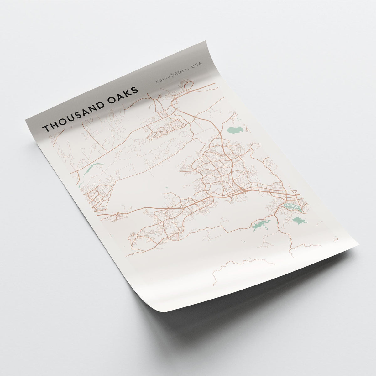thousand oaks, california map poster - image 4