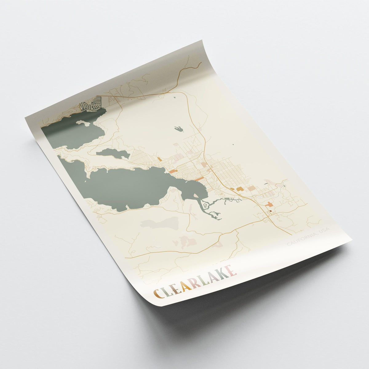 clearlake, california map poster - image 4
