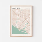 costa mesa, california map poster - image 1