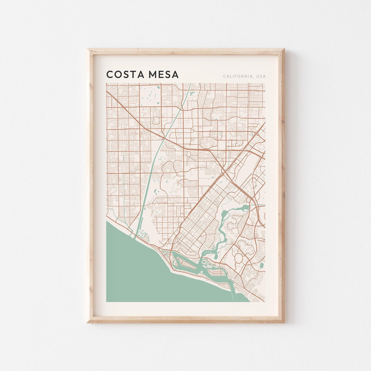 costa mesa, california map poster - image 1