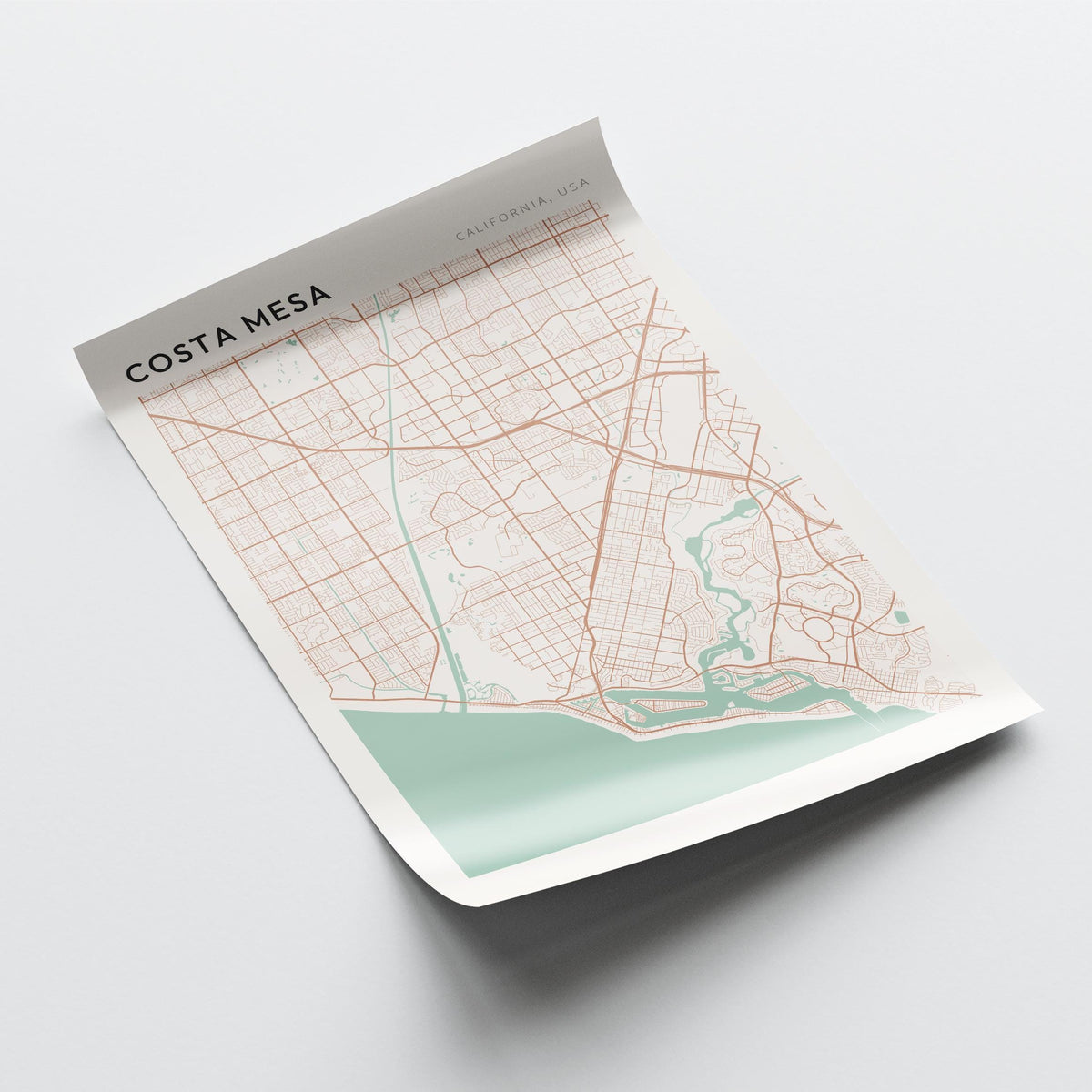 costa mesa, california map poster - image 4