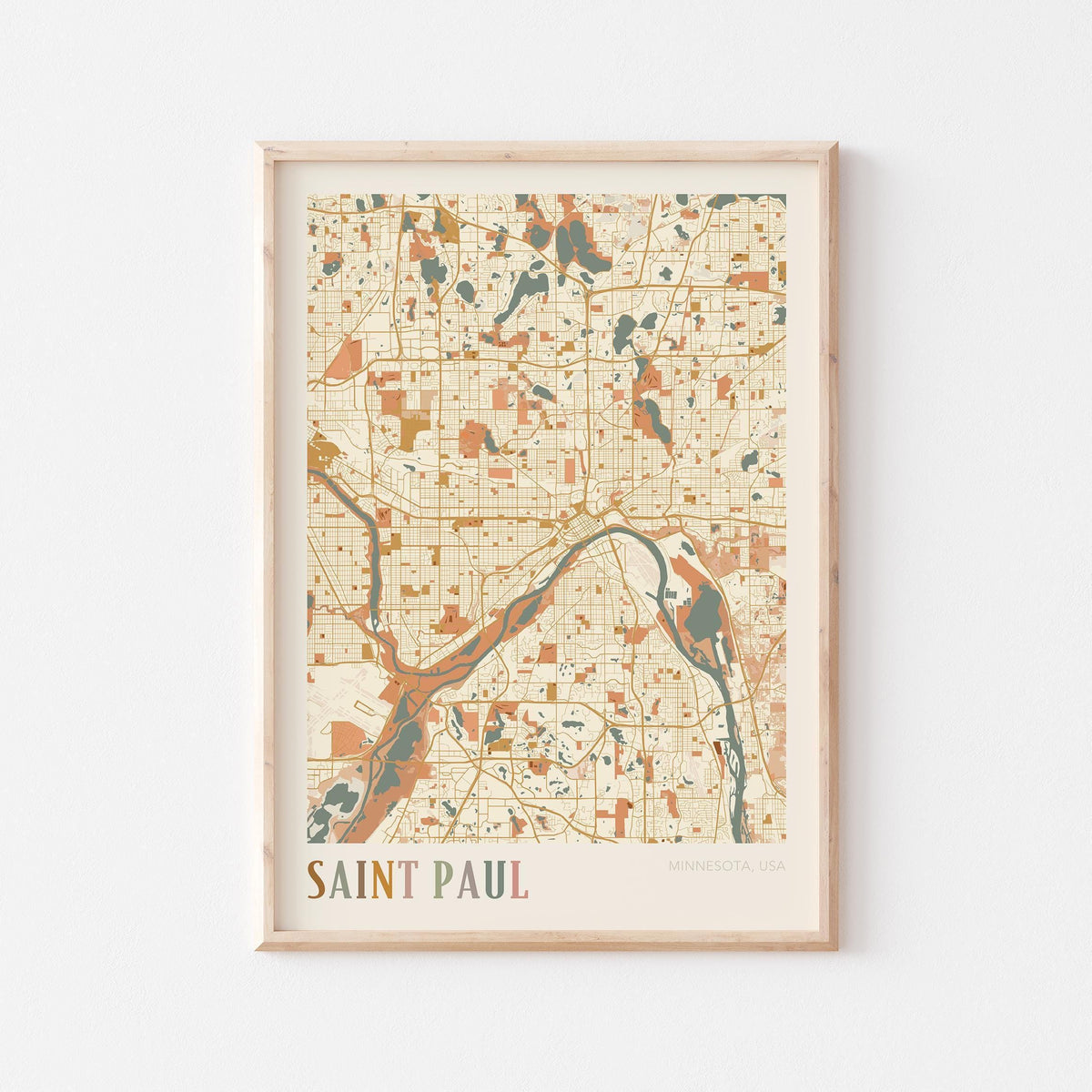 saint paul, minnesota map poster - image 1
