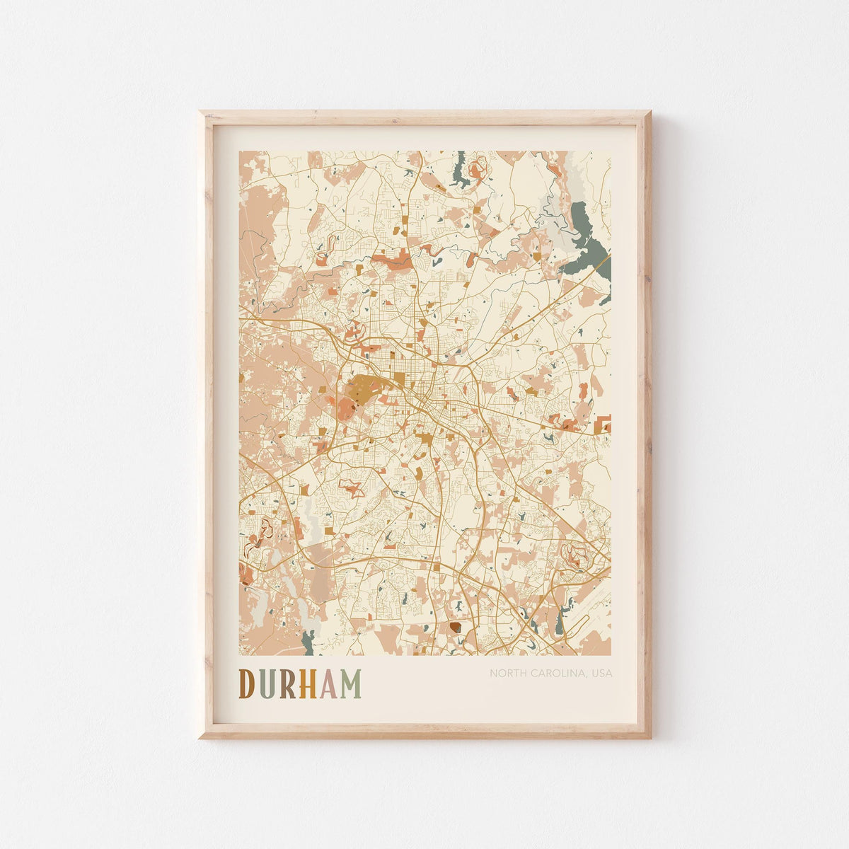 durham, north carolina map poster - image 1