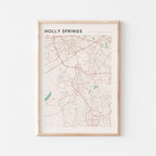 holly springs, north carolina map poster - image 1
