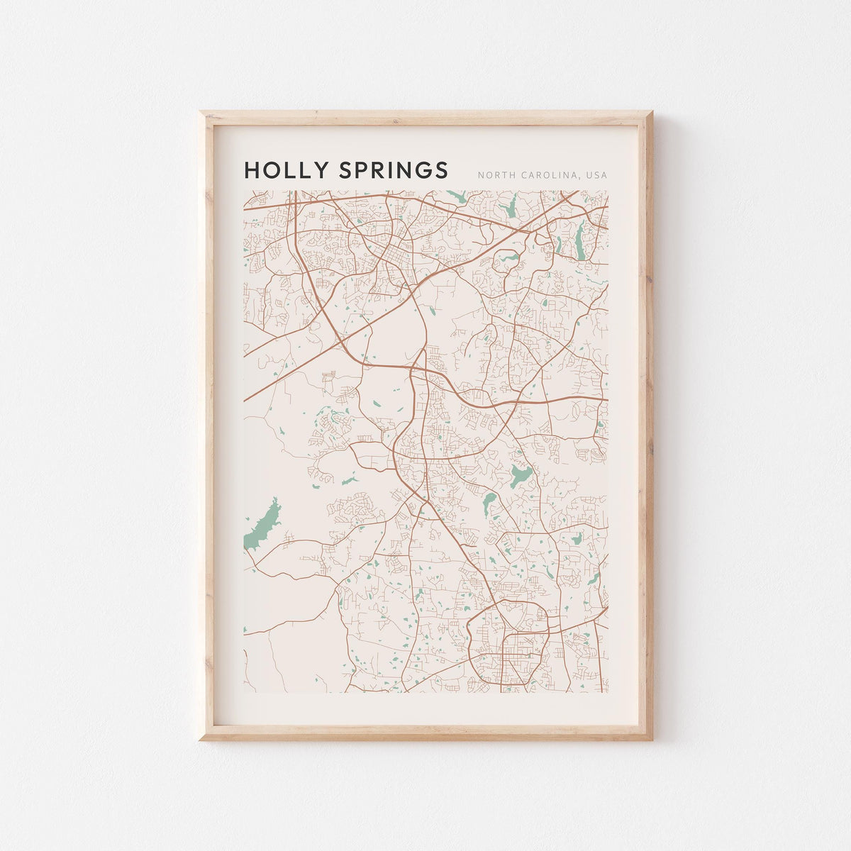 holly springs, north carolina map poster - image 1