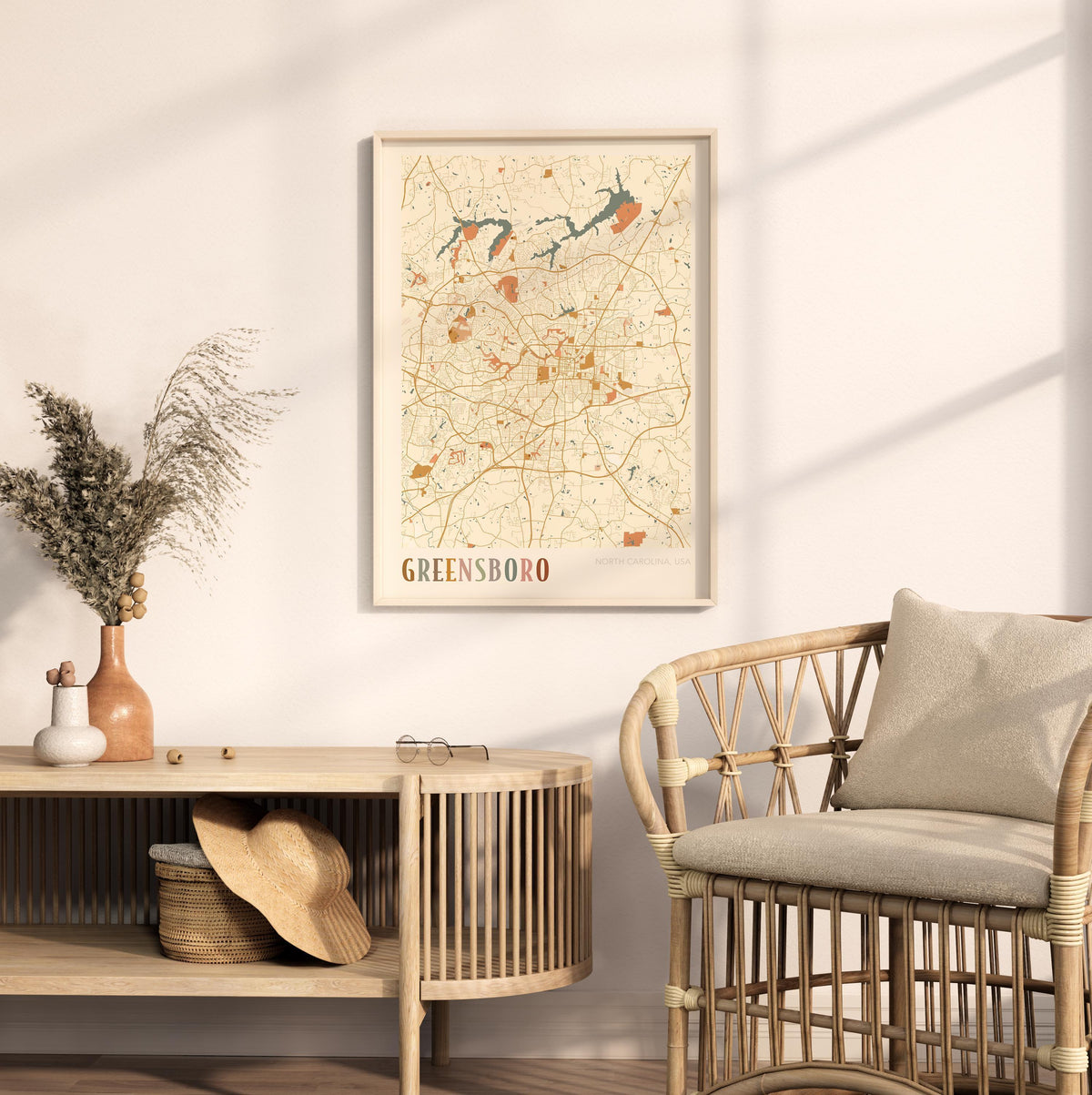 greensboro, north carolina map poster - image 3
