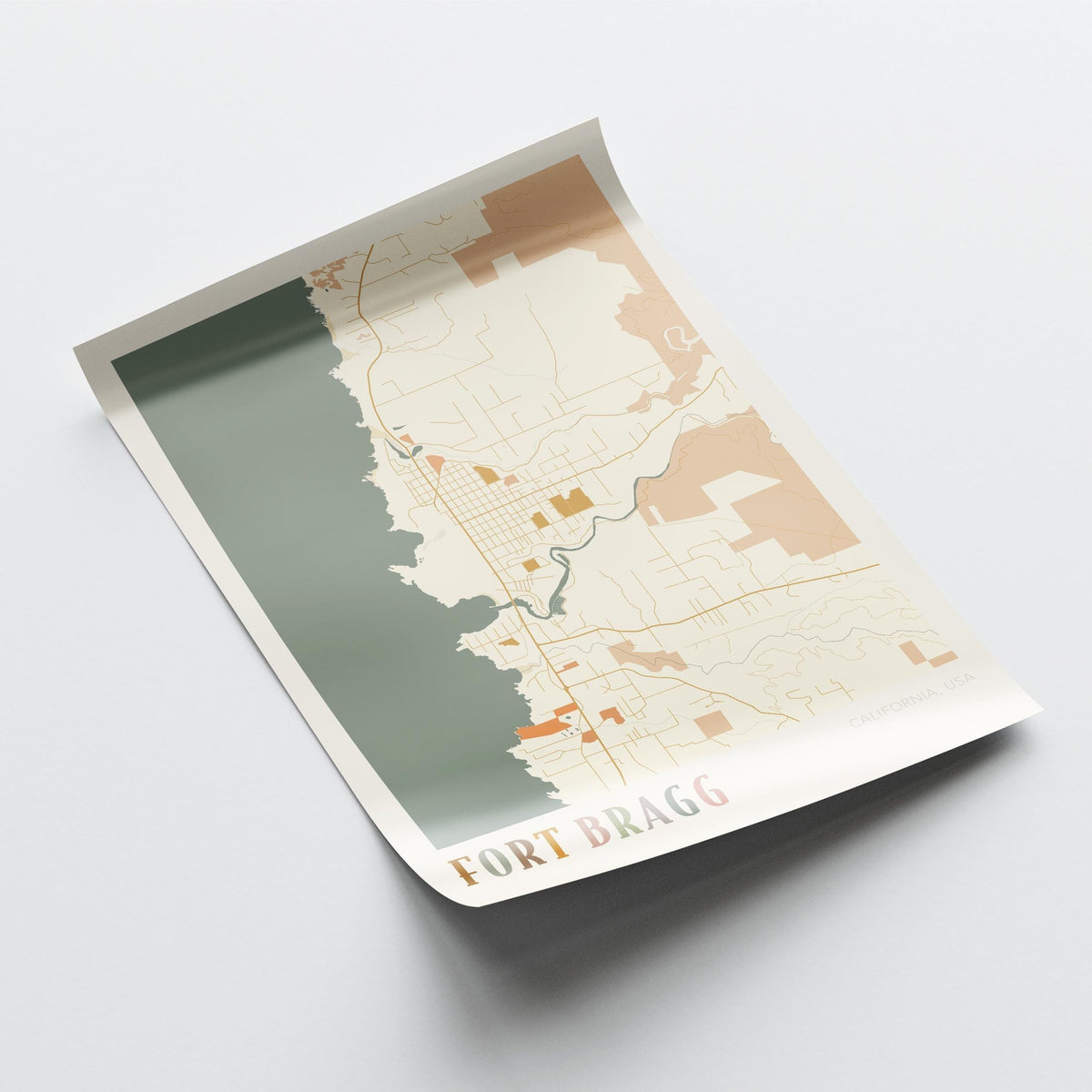 fort bragg, california map poster - image 4