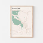 clearlake, california map poster - image 1