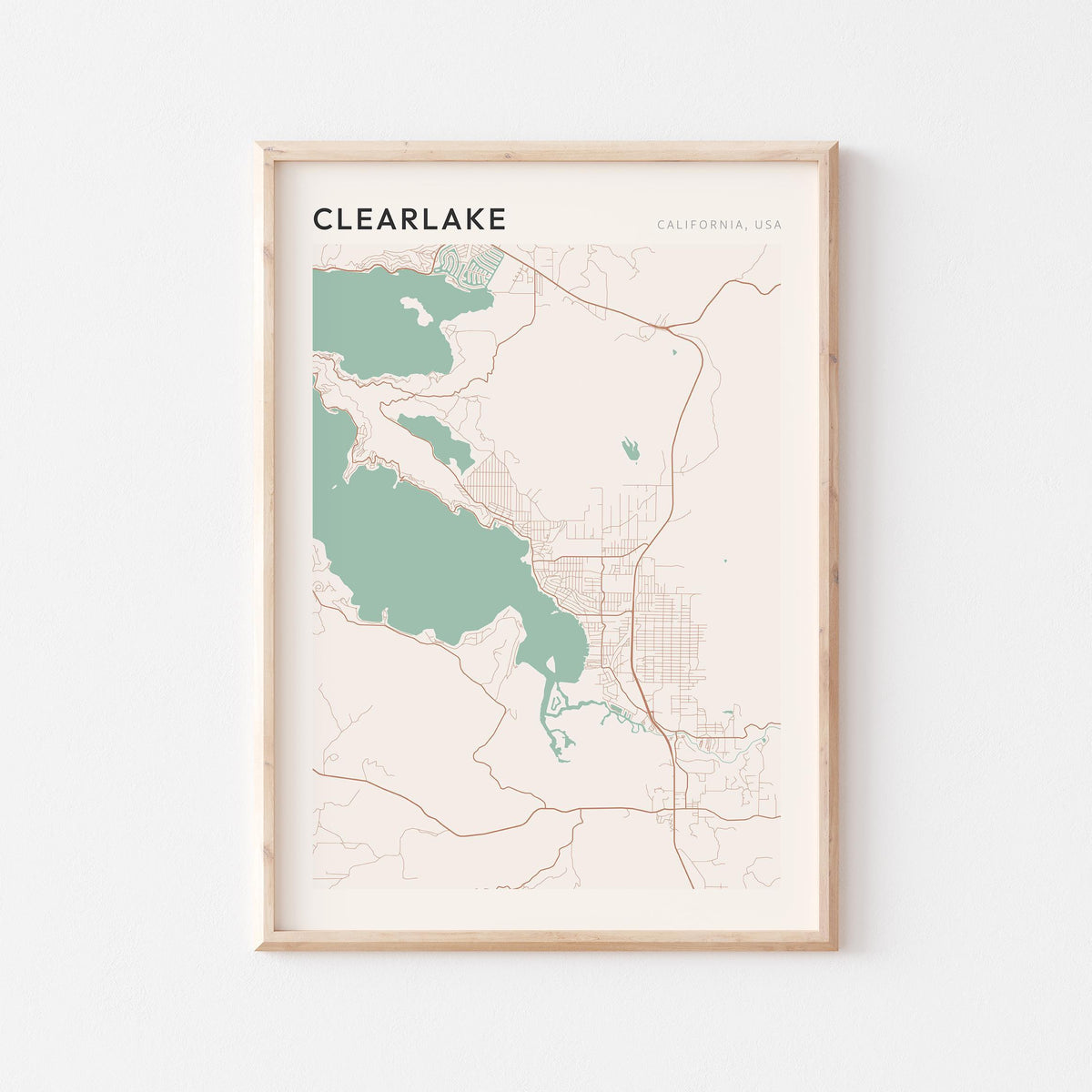 clearlake, california map poster - image 1