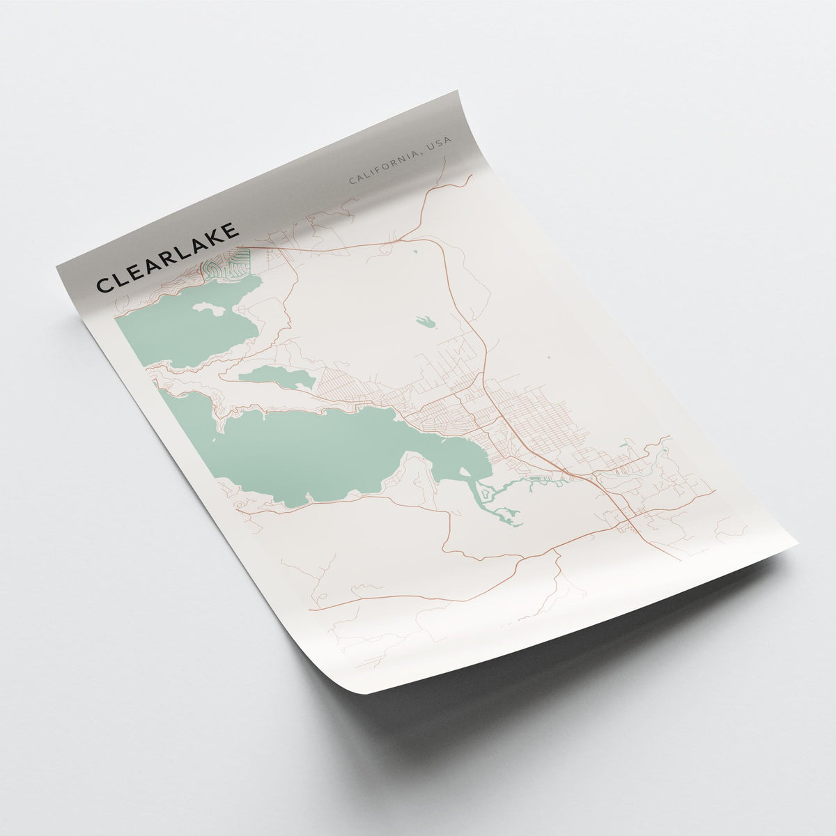 clearlake, california map poster - image 4