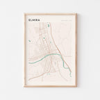 elmira, new york map poster - image 1