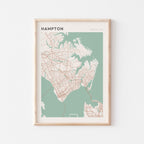 hampton, virginia map poster - image 1
