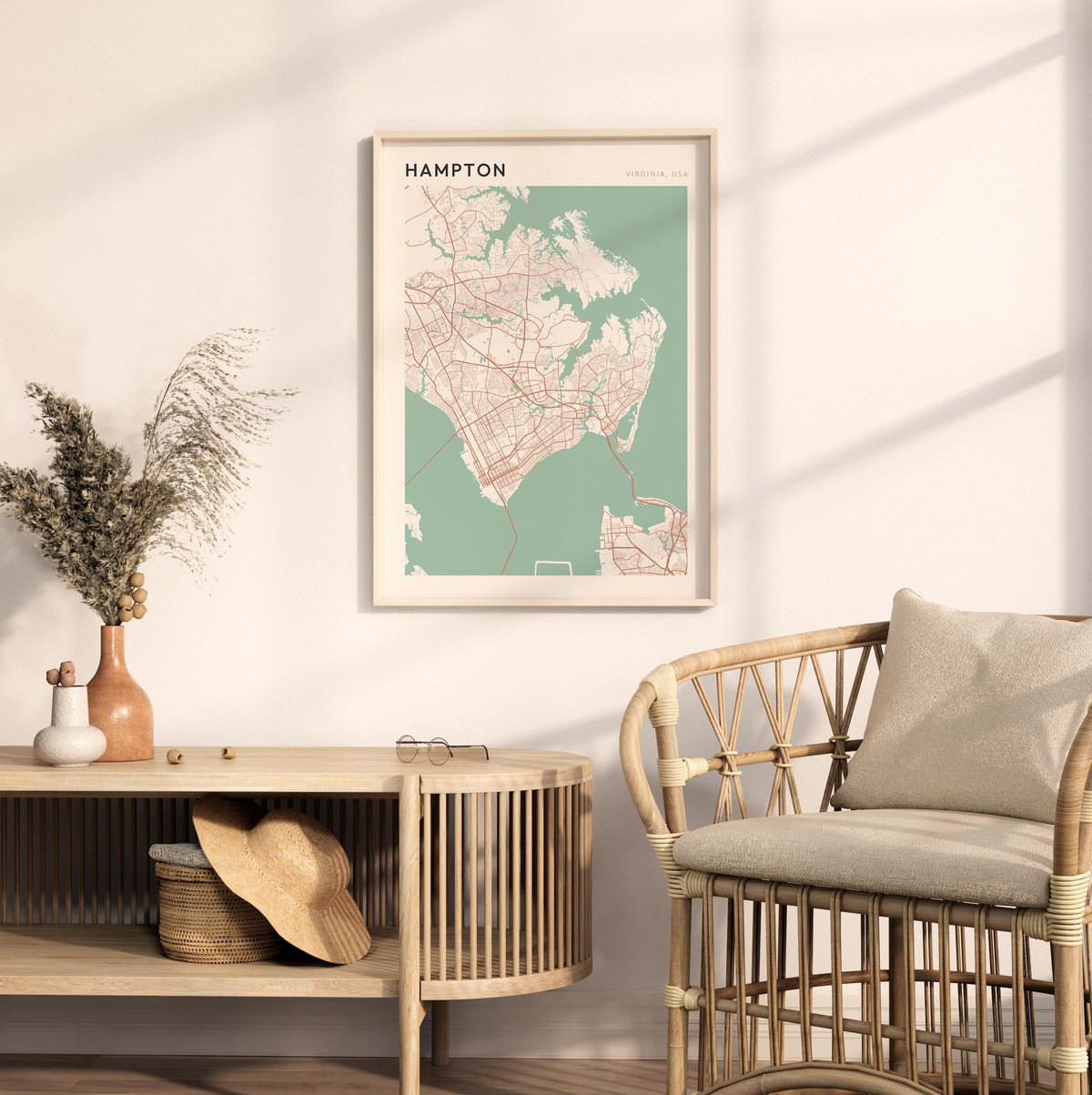hampton, virginia map poster - image 3