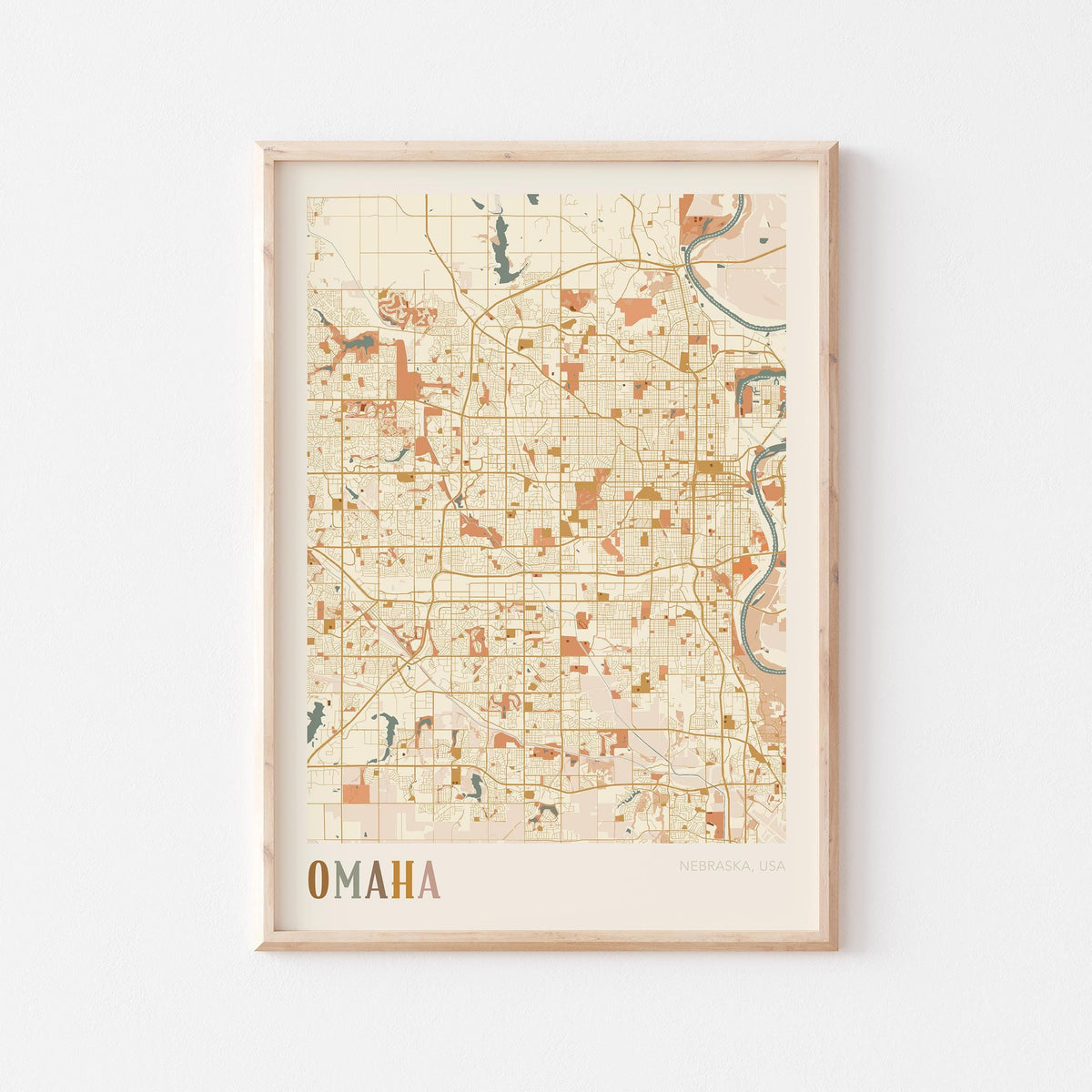 omaha, nebraska map poster - image 1