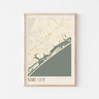 surf city, north carolina map poster - image 1