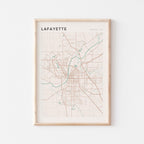 lafayette, indiana map poster - image 1