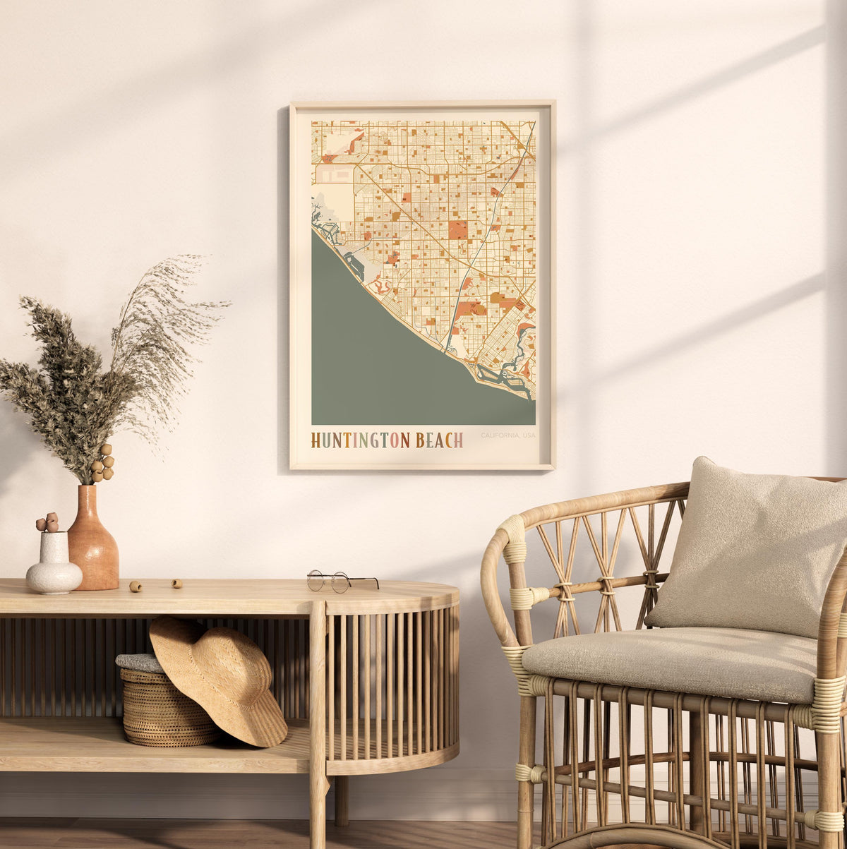 huntington beach, california map poster - image 3