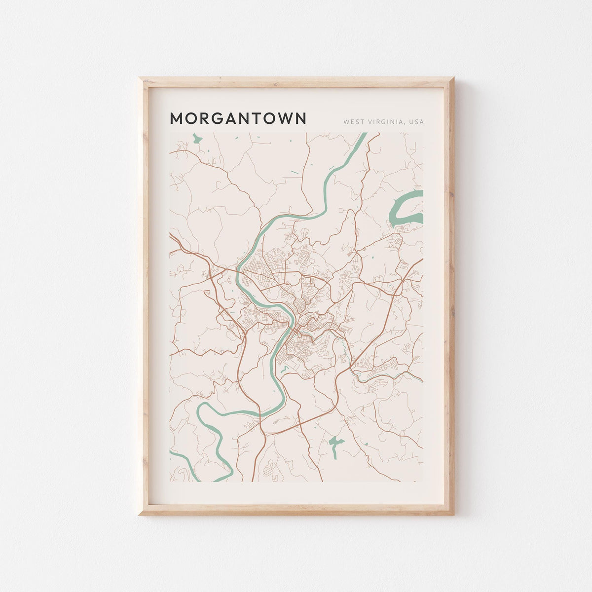 morgantown, west virginia map poster - image 1