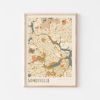 somerville, massachusetts map poster - image 1