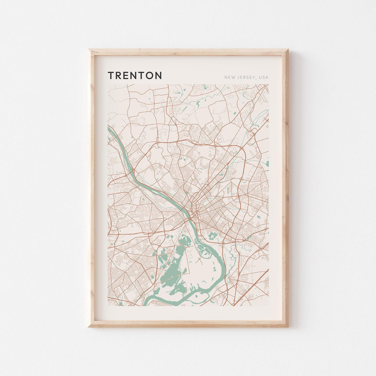 trenton, new jersey map poster - image 1