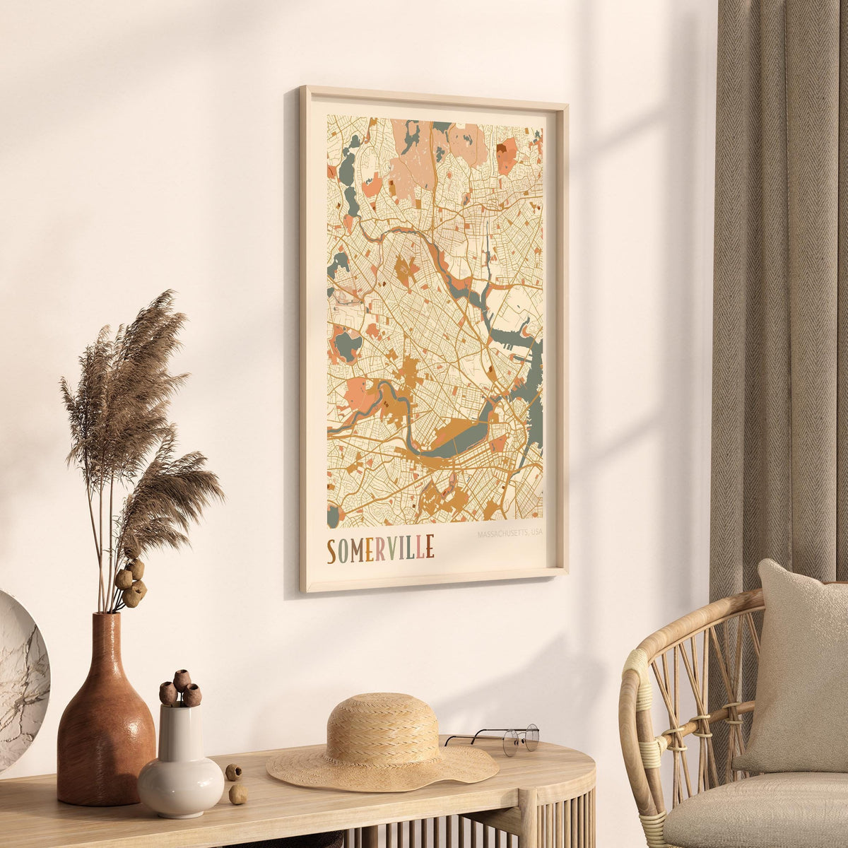 somerville, massachusetts map poster - image 2