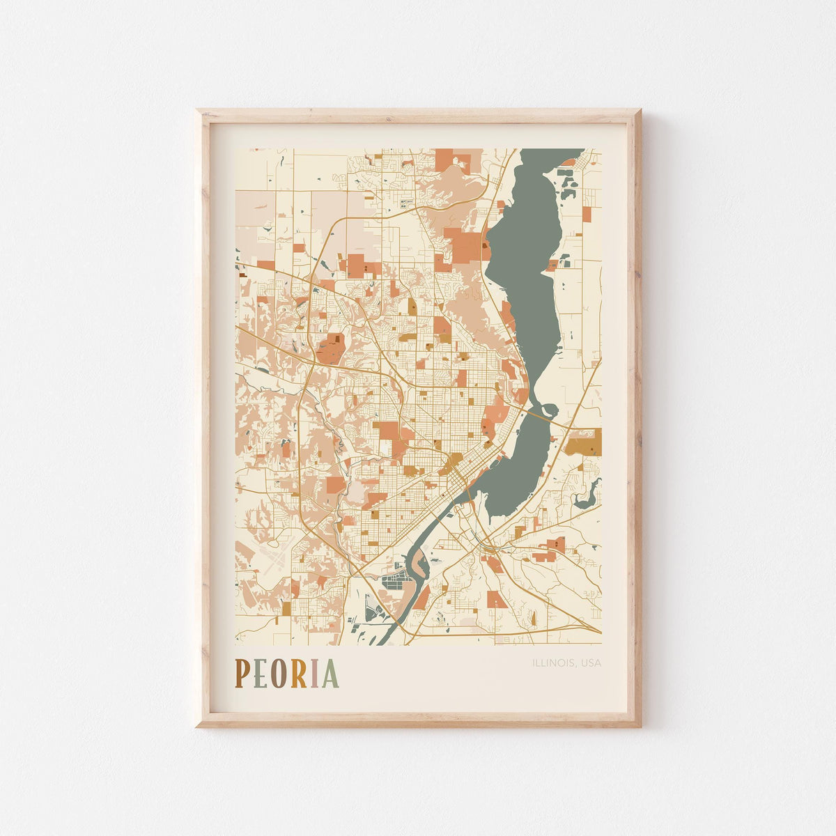 peoria, illinois map poster - image 1
