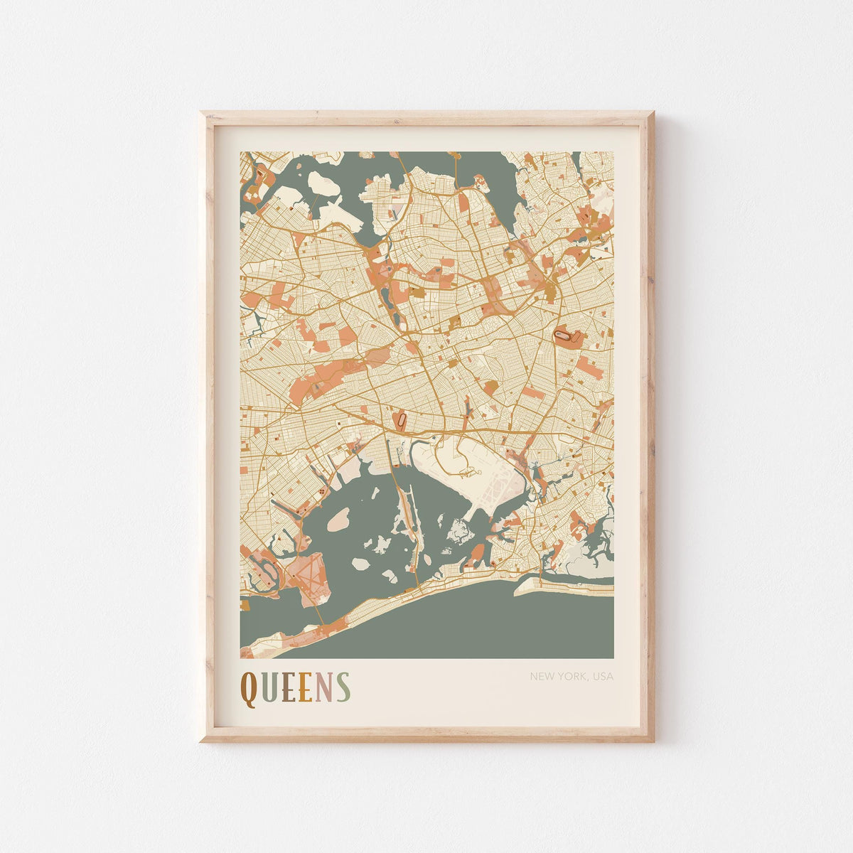 queens, new york map poster - image 1