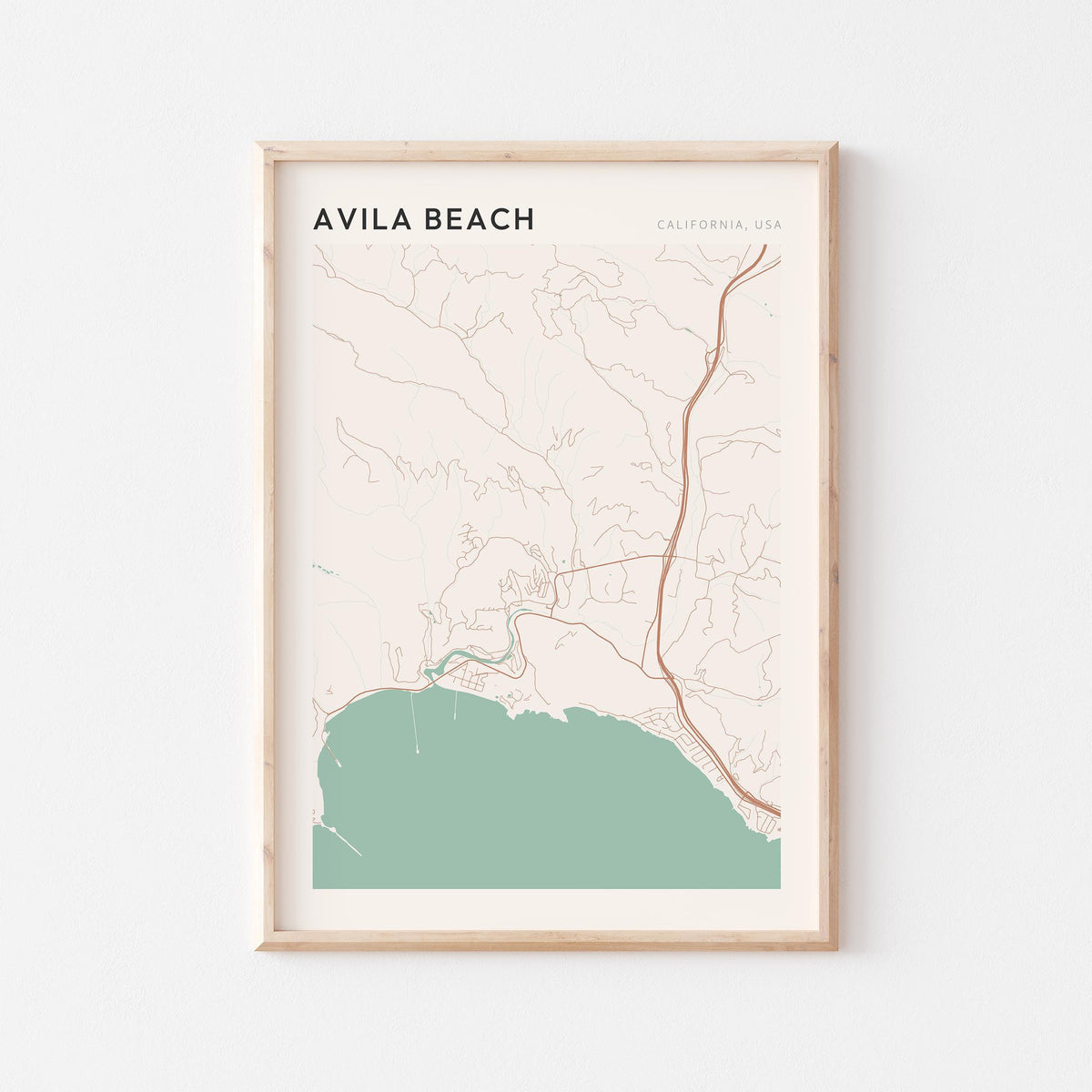 avila beach, california map poster - image 1