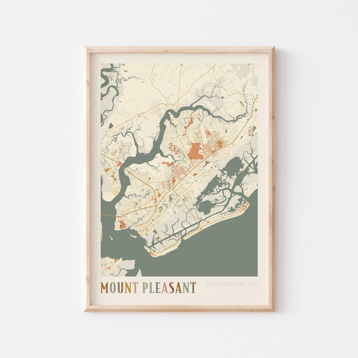 mount pleasant, south carolina map poster - image 1