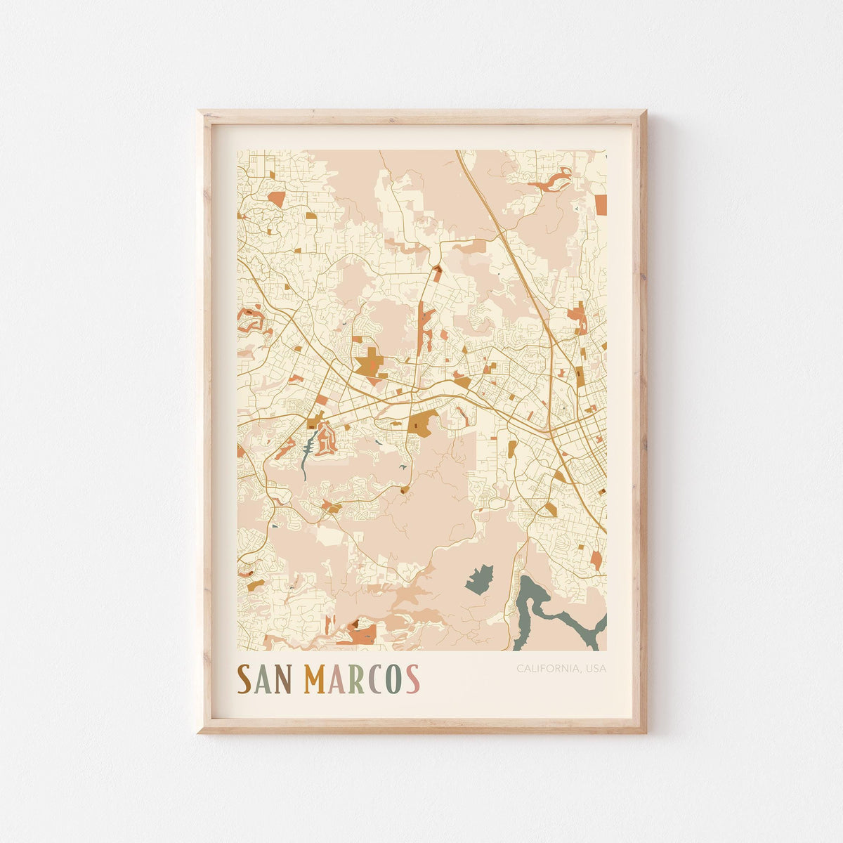san marcos, california map poster - image 1