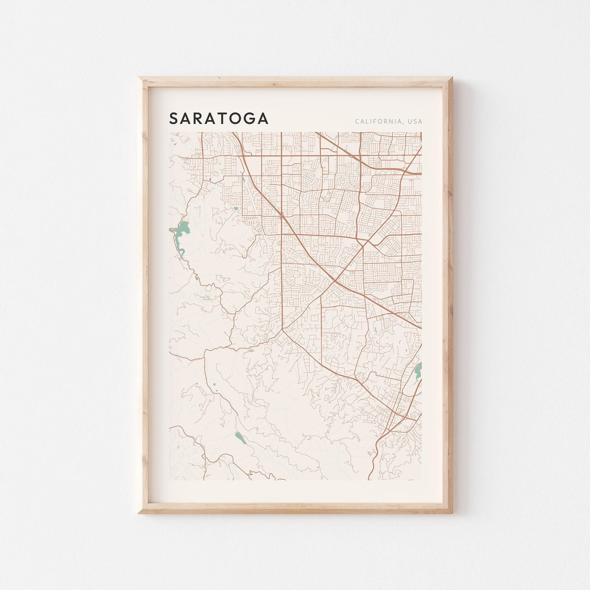 saratoga, california map poster - image 1